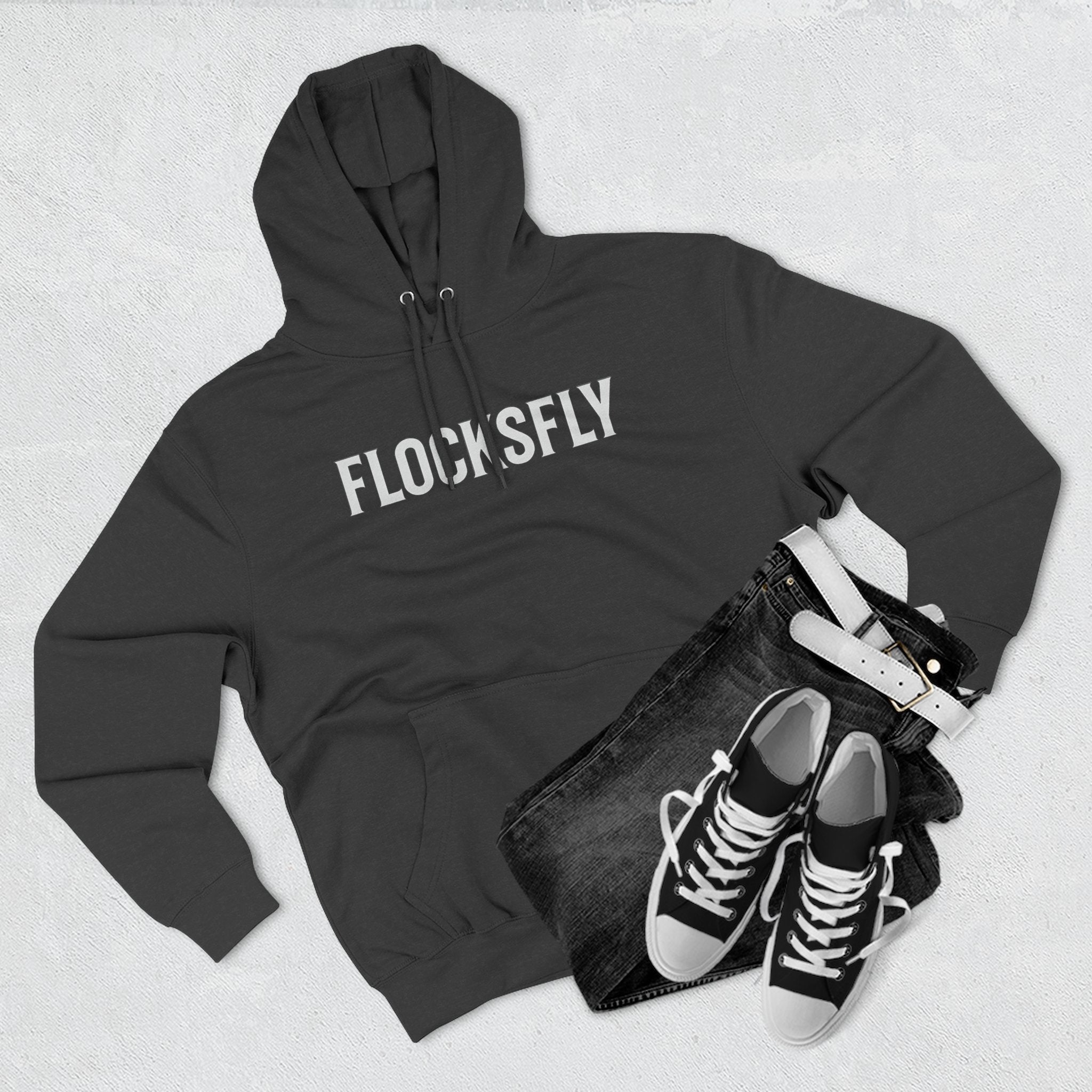 Fleece Hoodie – Minimal 'FLOCKSFLY' Logo Pullover