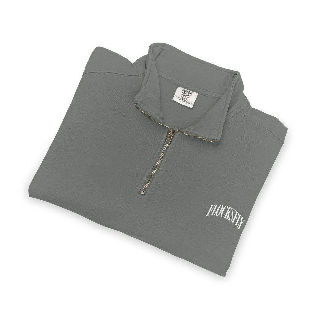 Quarter-Zip Sweatshirt — Minimal 'PLATTSYD' Chest Logo Crewneck