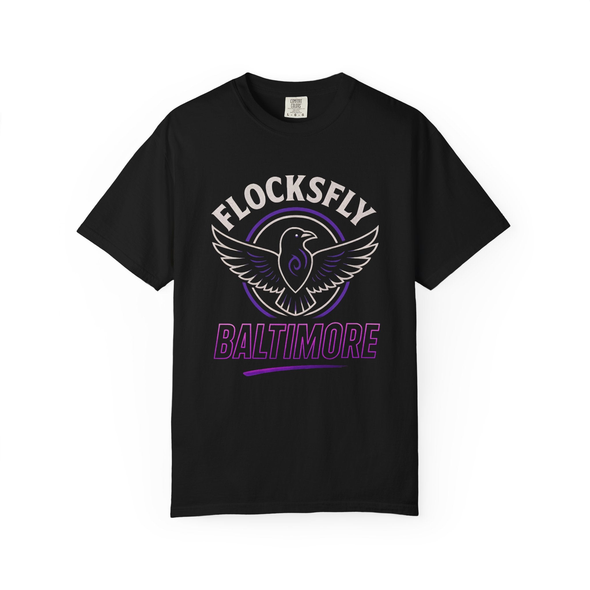 Baltimore Flocksfly Raven T-Shirt — Vintage Sports Logo Tee