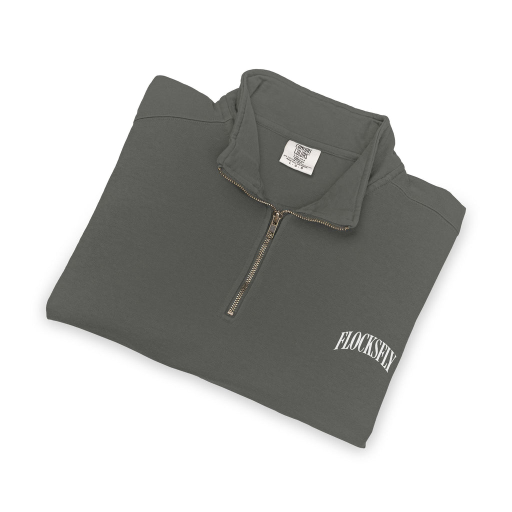 Quarter-Zip Sweatshirt — Minimal 'PLATTSYD' Chest Logo Crewneck