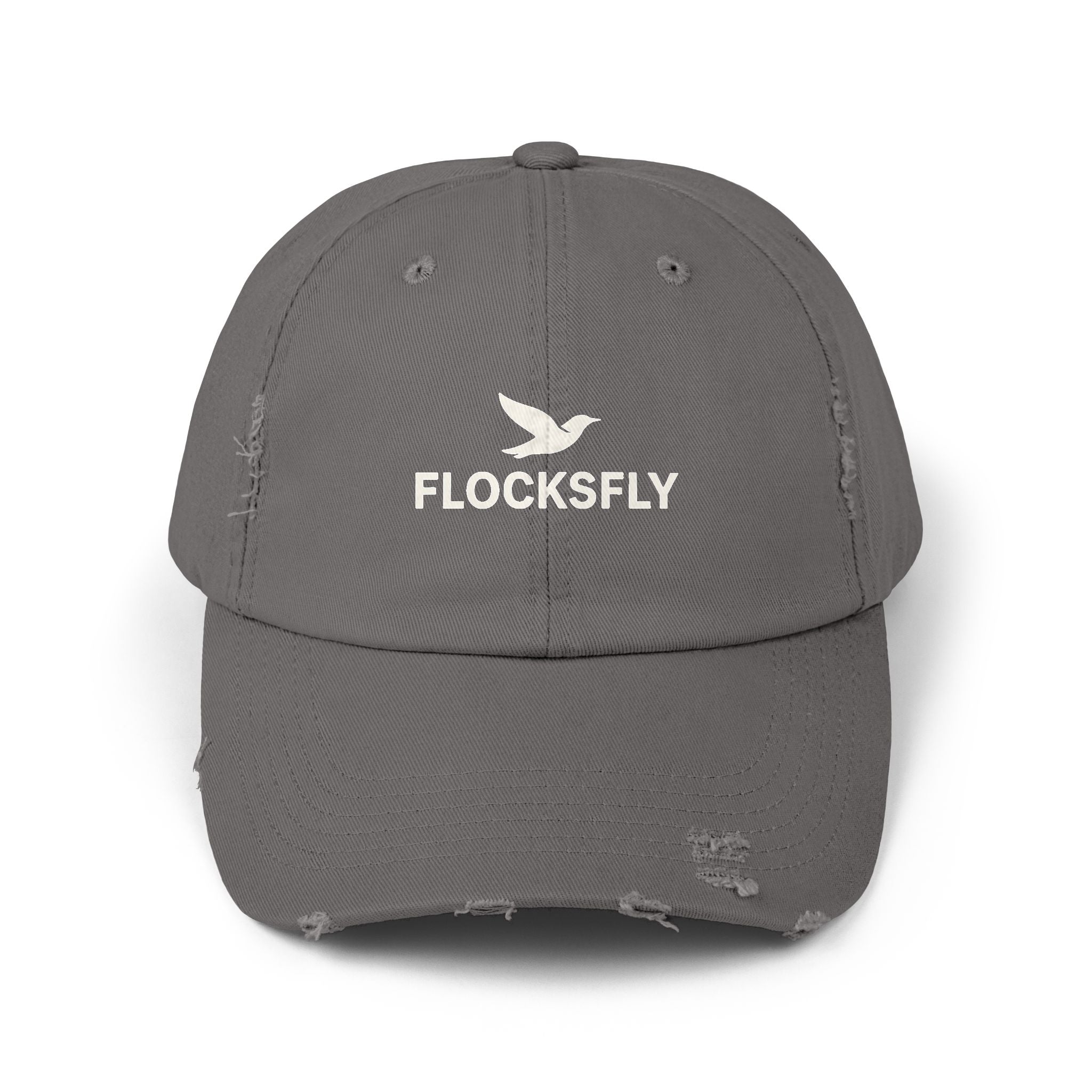 Distressed Baseball Cap — FLOCKSFLY Dove Logo
