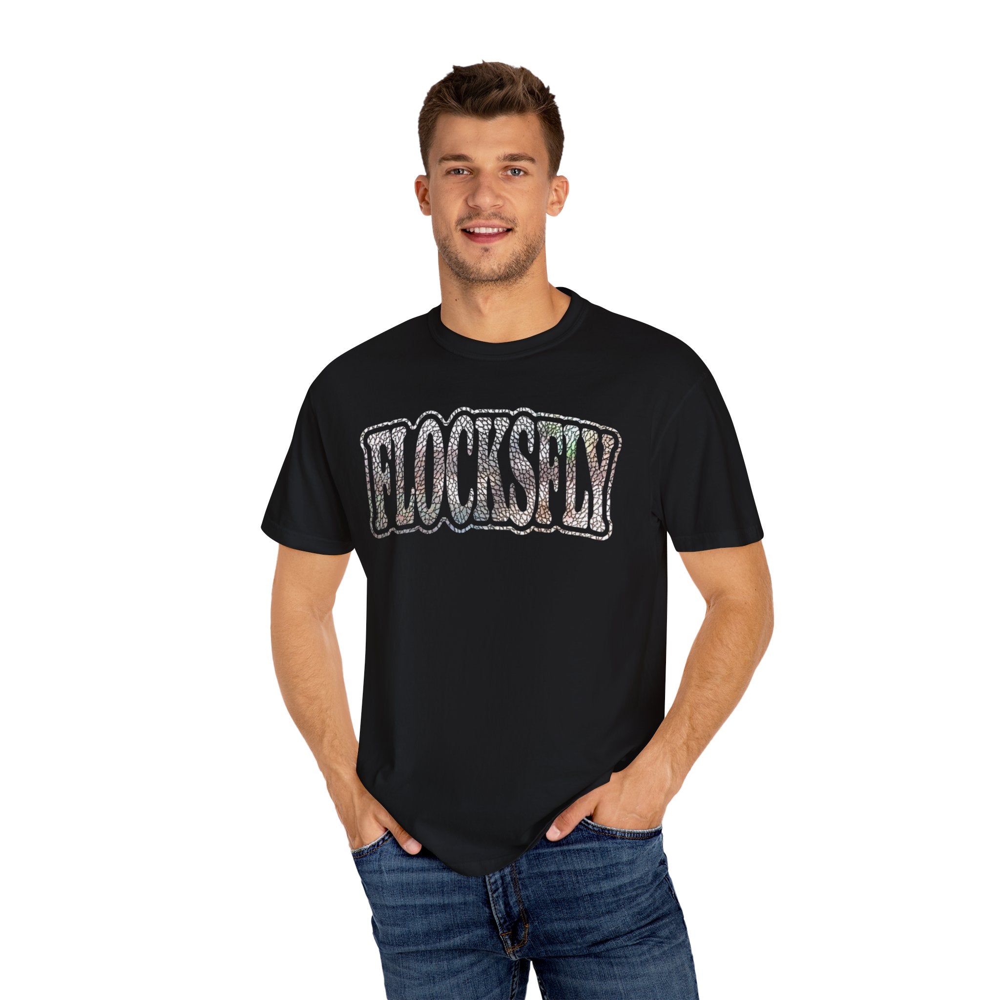 Flocksley Vintage Graphic T‑Shirt — Retro Glitter Text Tee