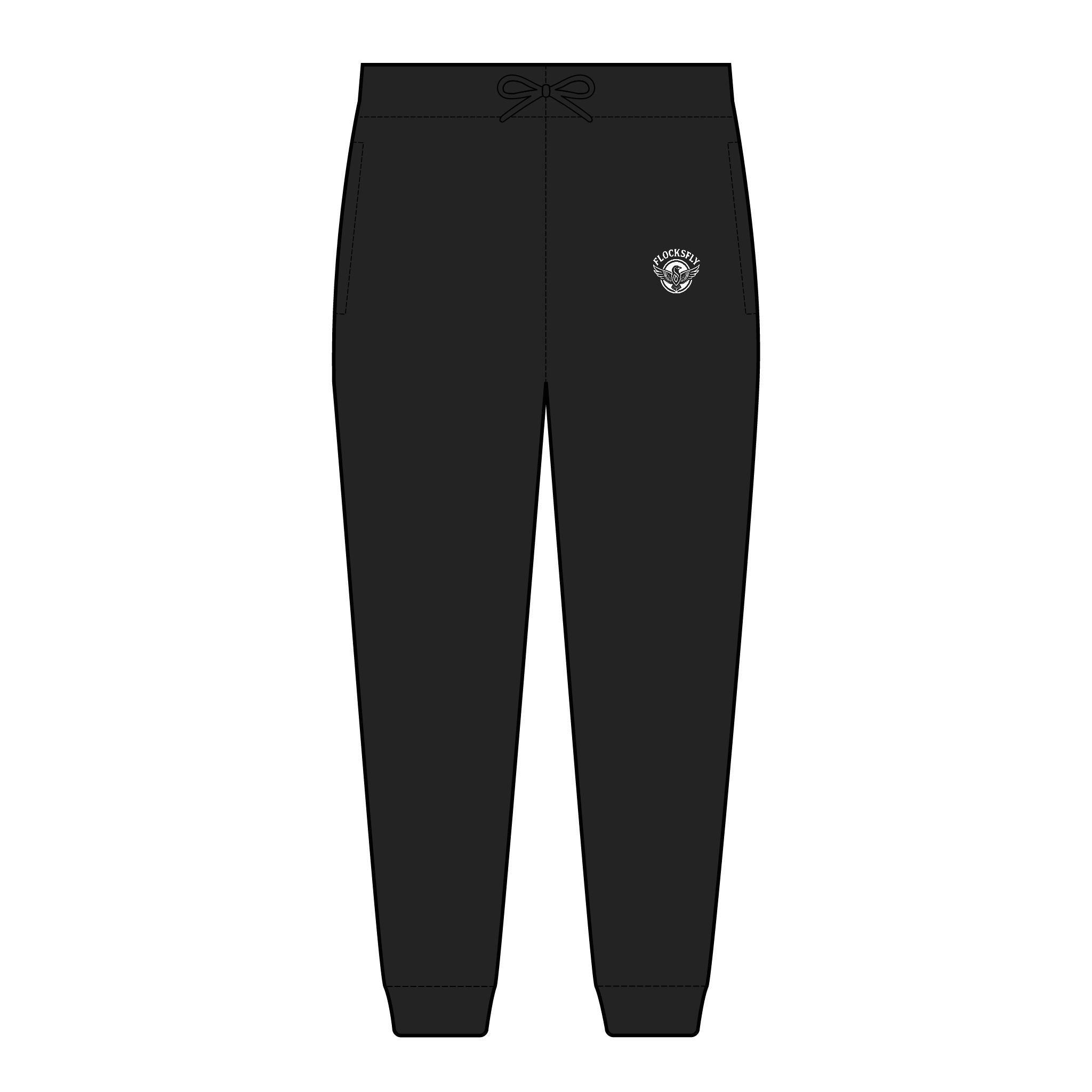 Embroidered Logo Joggers — Cozy Fleece Sweatpants with Small Chest & Thigh Emblems