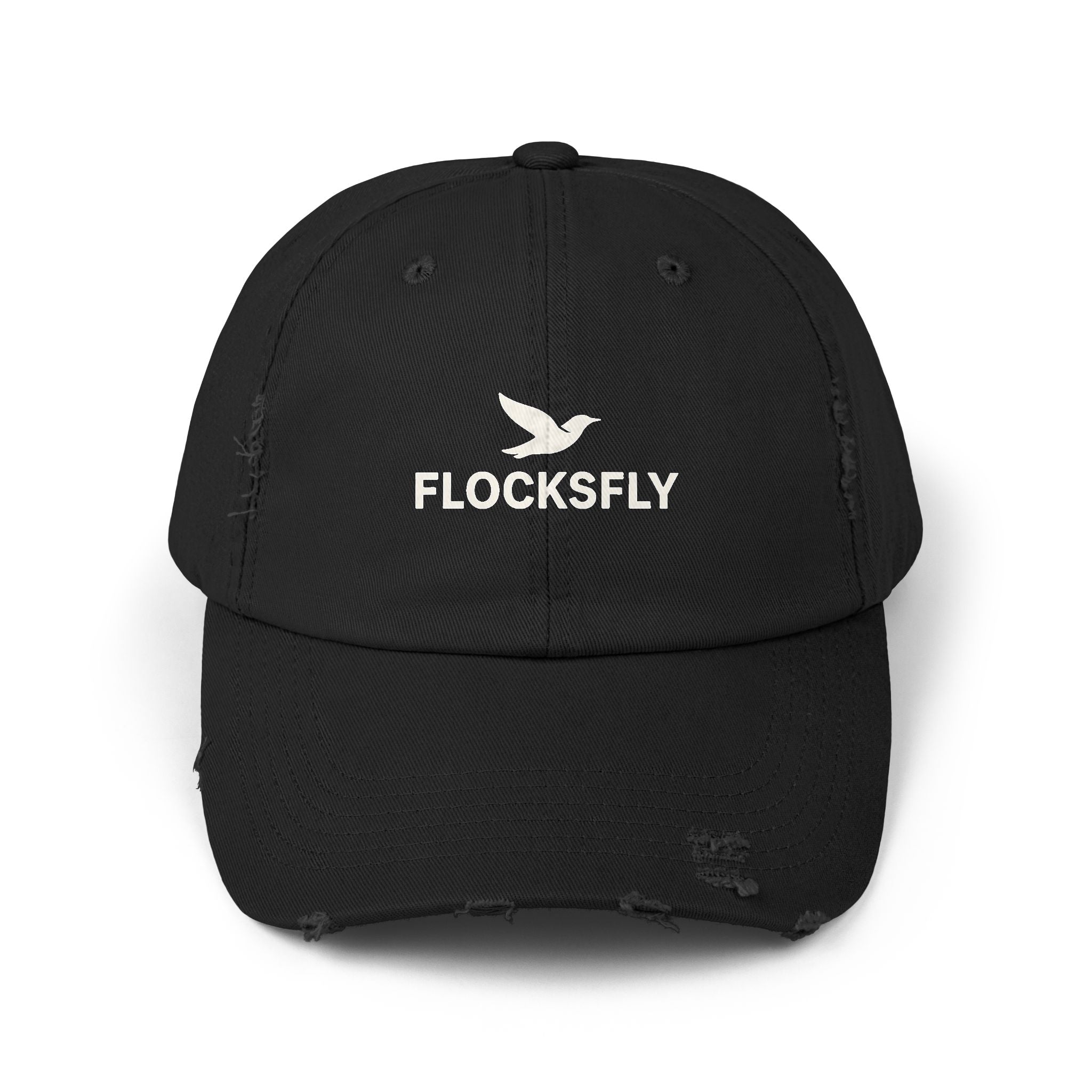 Distressed Baseball Cap — FLOCKSFLY Dove Logo