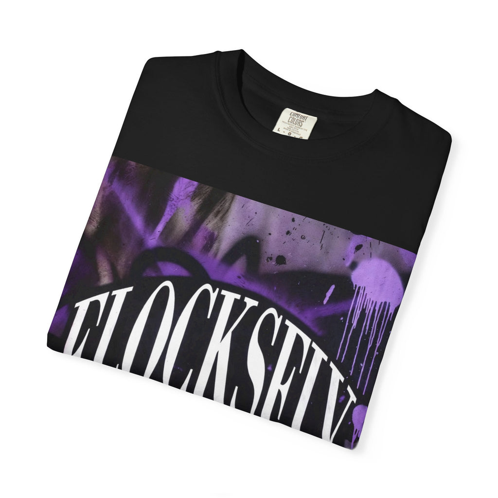 FlocksFly Graphic T-Shirt — Purple Graffiti Drip Design