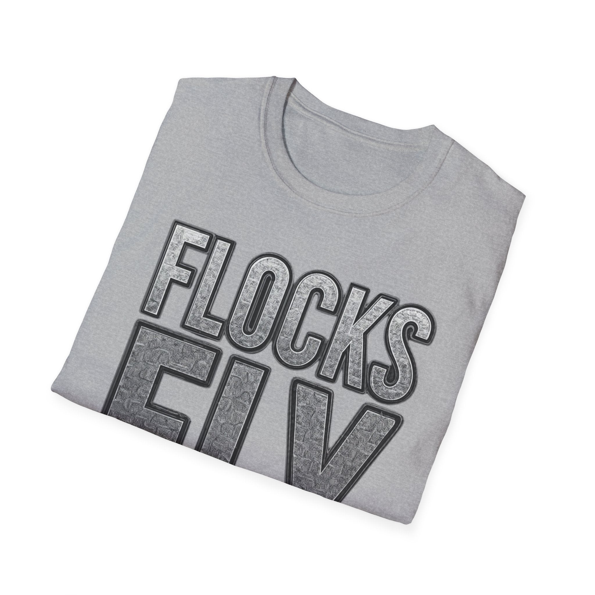 Flocks Fly T-Shirt — Bold Retro Typography Tee for Birders & Streetwear