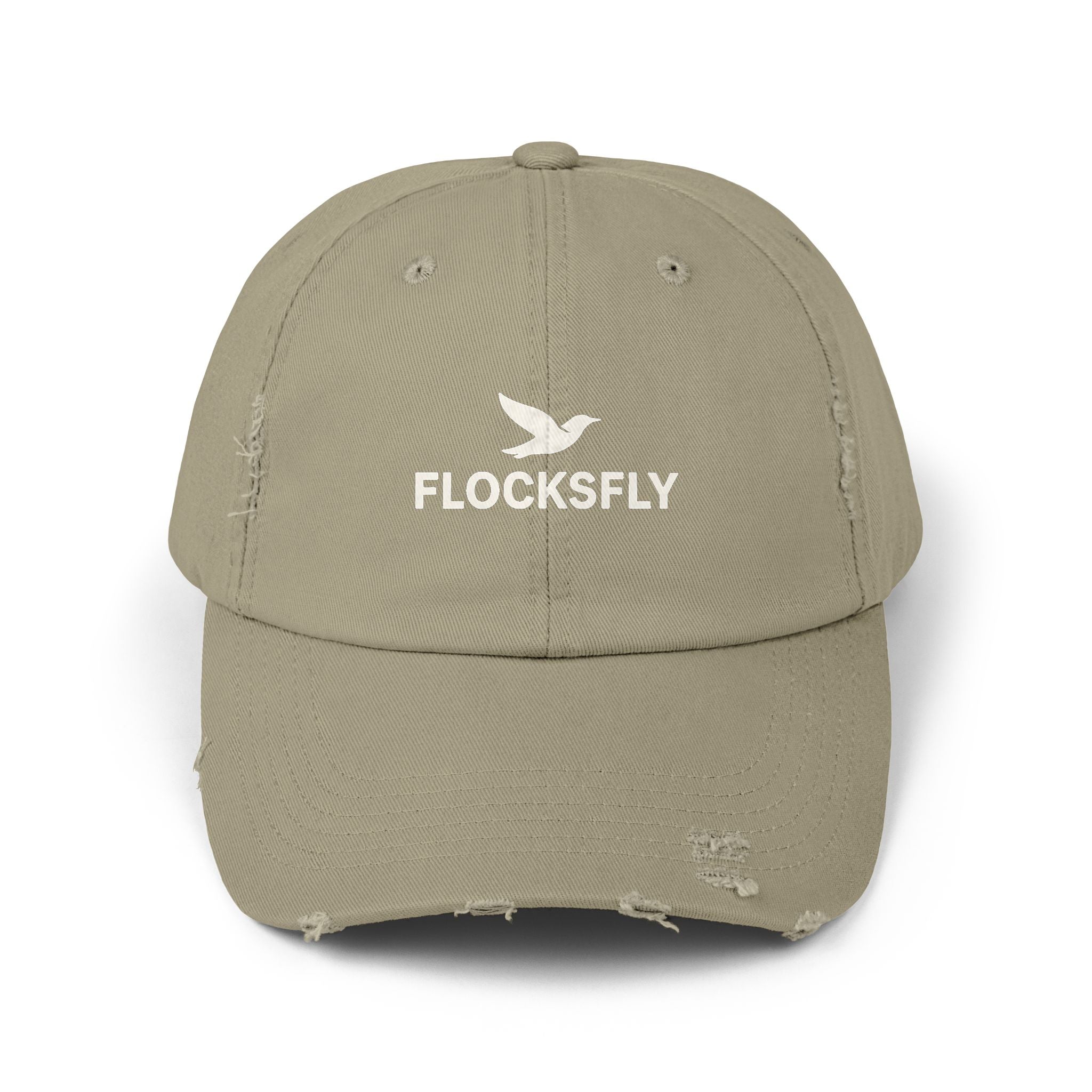 Distressed Baseball Cap — FLOCKSFLY Dove Logo